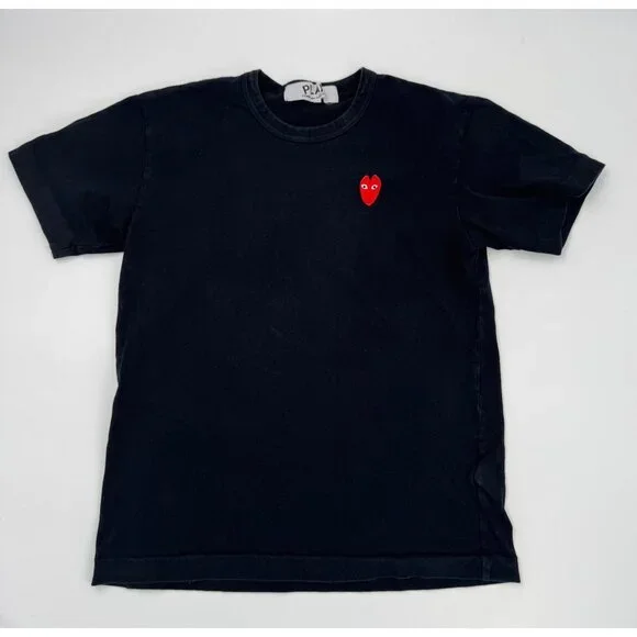 Comme Des Garcons Play Black Heart Logo jersey T-Shirt Size L Made In Japan - Picture 1 of 14